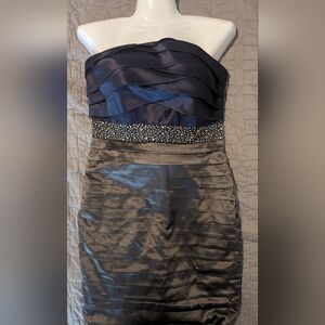 Party/wedding guest purple and lilac straples dress